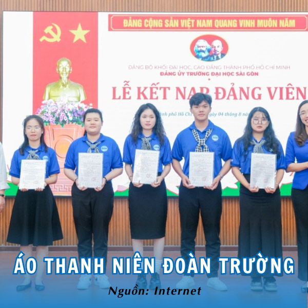 Mẫu áo màu xanh thanh niên hy vọng tay ngắn 