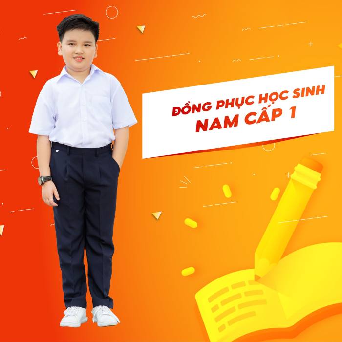 Trang phục học sinh nam thiết kế cộc tay thoáng mát